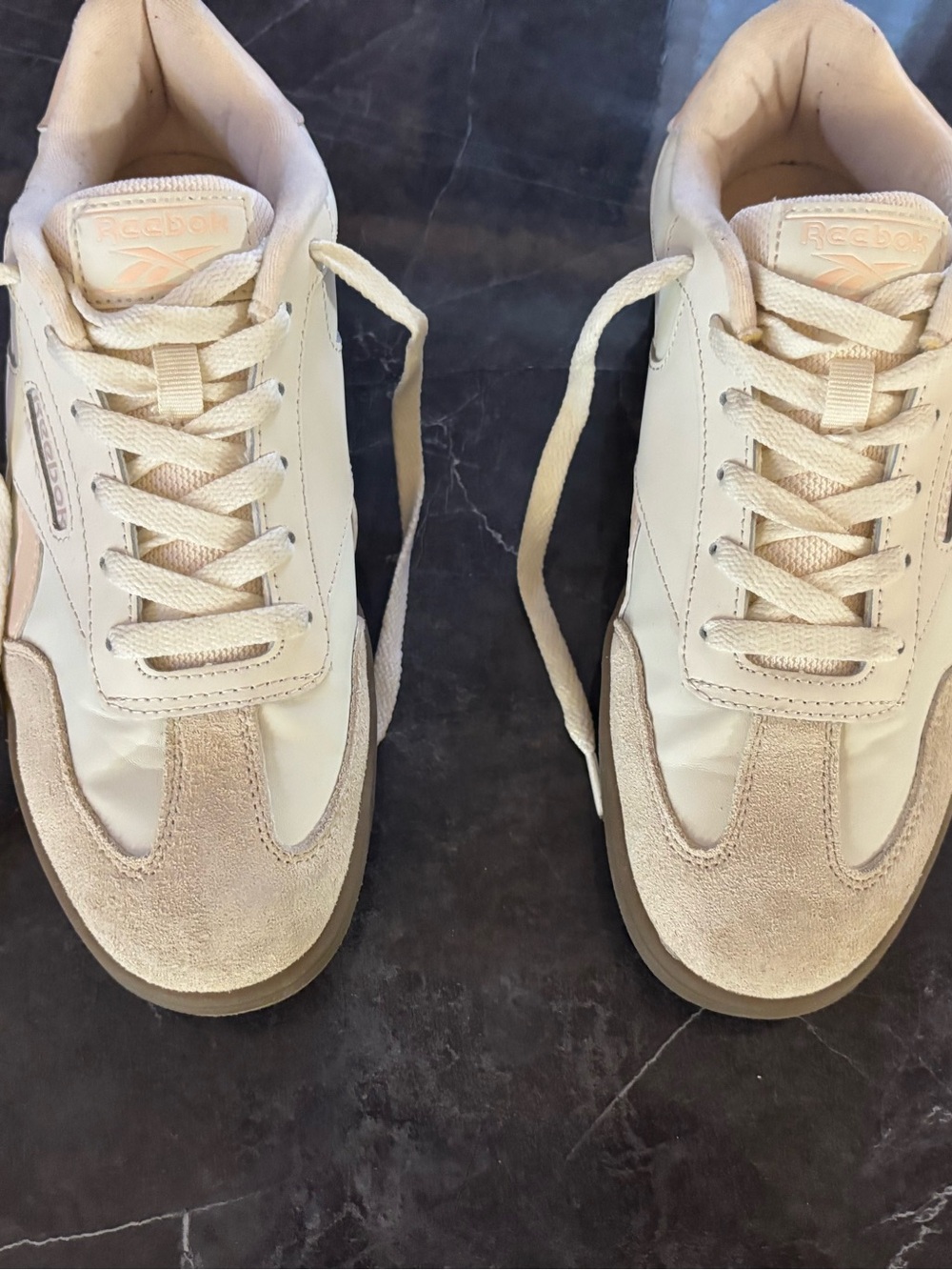 Reebok Women's Cream and Tan Low-Top Athletic Sneakers
